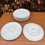 8 mooie witte oesterborden, Ophalen of Verzenden