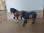 Schleich shire ruin 13247 en percheron merie 13626, Ophalen of Verzenden, Zo goed als nieuw, Paard, Beeldje of Figuurtje