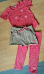 Setje shirt met hartjes, rokje en legging, Merk Lief, mt 98, Gebruikt, Meisje, Lief!, Ophalen of Verzenden