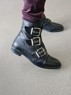 Te koop zwarte leren enkellaarzen, merk Stefano Lauran, maat, Zwart, Lage of Enkellaarzen, Ophalen of Verzenden, Zo goed als nieuw