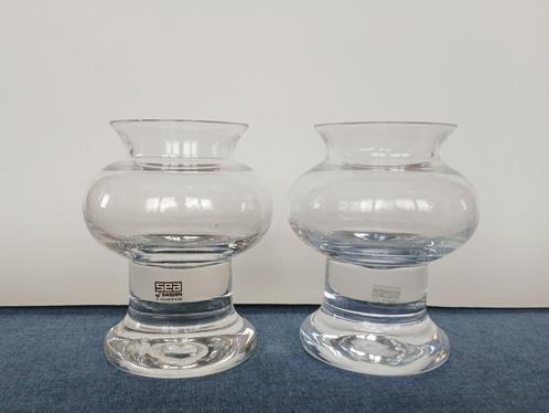 Sfeerlicht (2x)  Kristalglas SEA Glasbruk Björn Ramel, Antiek en Kunst, Antiek | Glas en Kristal, Ophalen of Verzenden
