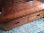 Mooie teak tafel met grote diepe lades, Ophalen, Gebruikt, 100 tot 150 cm, Teakhout