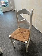 Witte stoel met rieten zitting, Huis en Inrichting, Stoelen, Ophalen, Gebruikt, Wit, Eén