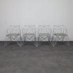 4x Geometric Wire Frame Dining Chairs, Huis en Inrichting, Stoelen, Ophalen, Gebruikt, Design, Vier