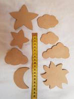 MDF wolk maan zon ster 8 stuks, Verzenden, Doorn, Nieuw, Ck