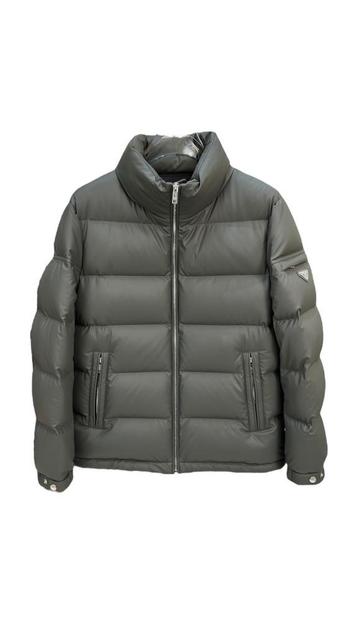 Prada Logo Down Jacket Re-Nylon winterjas grijs Maat S M L beschikbaar voor biedingen