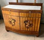 Antiek dressoir met marqueterie - commode - marmer, Antiek en Kunst, Antiek | Meubels | Kasten, Ophalen