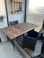Teak houten tafel + 2 stoelen, Tuin en Terras, Tuinsets en Loungesets, Gebruikt, Ophalen of Verzenden