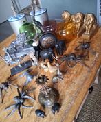 Lot curiosa beeldjes dieren glaswerk Delft brons messing e.d, Ophalen of Verzenden
