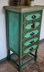 Oud Spaans ladenkastje vintage India Ibiza stijl groen, Ophalen, 50 tot 100 cm, Zo goed als nieuw, Minder dan 100 cm