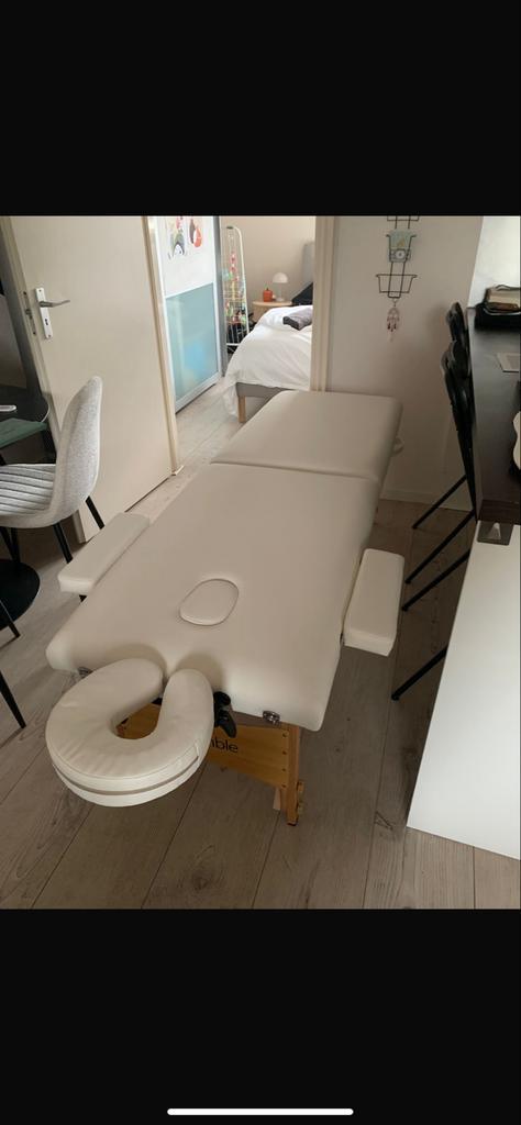 Inklapbare behandelstoel + hoes, Huis en Inrichting, Slaapkamer | Bedden, Zo goed als nieuw, Eenpersoons, 70 cm of minder, 190 cm of minder