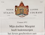 Staatscourant geboorte aankondiging, Ophalen of Verzenden, Zo goed als nieuw, Nederland, Kaart, Foto of Prent