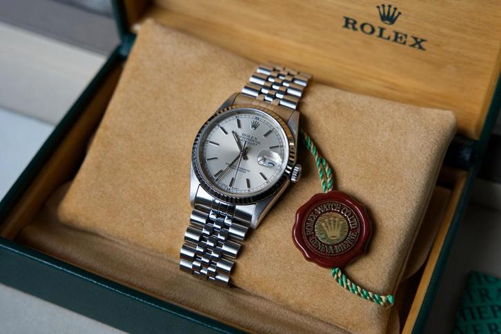 Rolex Datejust 36mm ref 16234 silver dial FULL SET 1995, Sieraden, Tassen en Uiterlijk, Horloges | Heren, Zo goed als nieuw, Polshorloge