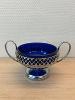 Antieke Kobalt Blauwe Glazen Suikerpot, Ophalen of Verzenden