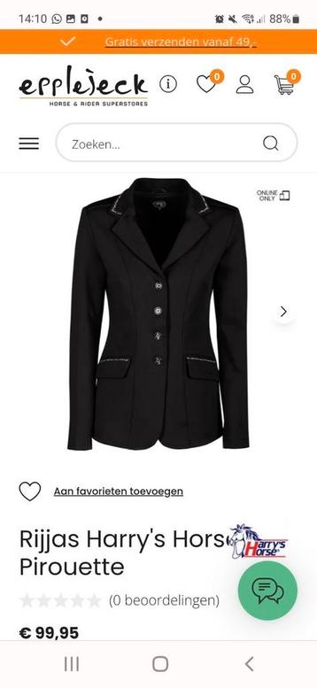 Harry horse rijjas , wedstrijdjas, helemaal nieuw! Maat XL beschikbaar voor biedingen