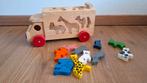 Houten vormenstoof dierentrailer, Kinderen en Baby's, Speelgoed | Houten speelgoed, Ophalen of Verzenden, Zo goed als nieuw, Overige typen