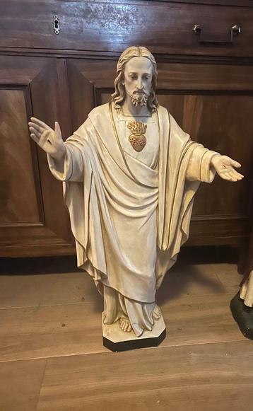 Heel mooi groot kerkbeeld Heilig Hart Jezus, 83 cm beschikbaar voor biedingen