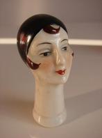 art deco flapper girl hoofdje in porselein, Antiek en Kunst, Ophalen of Verzenden