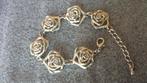 Bloemen Armband ROZEN <> Zilverkleurige Dames ARMBAND, Ophalen of Verzenden, Zo goed als nieuw, Zilver, Overige materialen