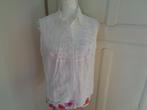 SCARVA linnen mouwloze blouse:mt 42, Scarva, Wit, Maat 42/44 (L), Ophalen of Verzenden