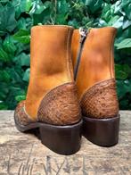 Nieuwe gave laars met blokhak en pythonleer sendra maat 37, Sendra, Bruin, Lage of Enkellaarzen, Nieuw