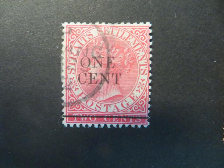 A06015: Straits Settlements QV 1 c, Postzegels en Munten, Postzegels | Azië, Oost-Azië, Ophalen of Verzenden