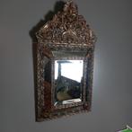 Antieke koperen kussenspiegel uit Frankrijk, Ophalen of Verzenden, Ovaal, Minder dan 50 cm, Minder dan 100 cm