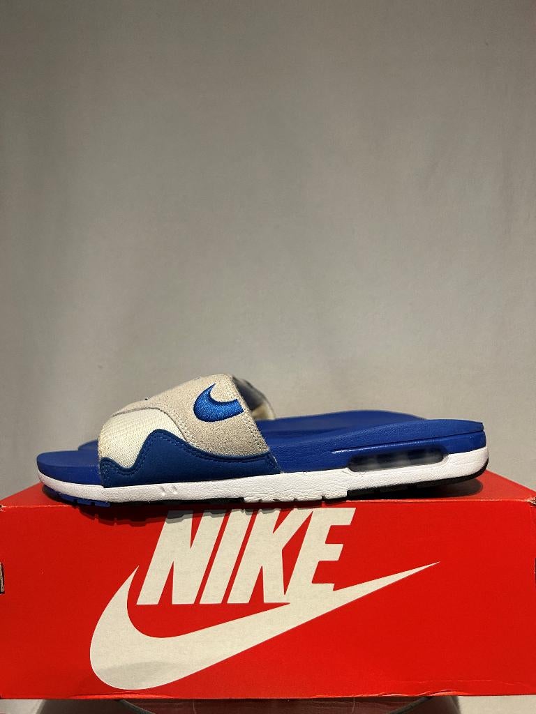 ALS NIEUW! Maat 46 - Nike Air Max 1 Slide Royal Blue