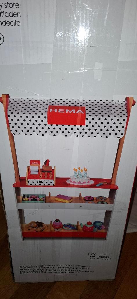 Hema marktkraam winkeltje, Kinderen en Baby's, Speelgoed | Speelkeukens, Zo goed als nieuw, Speelkeuken, Hout, Ophalen of Verzenden