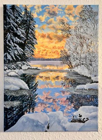Winters Landschap Schilderij beschikbaar voor biedingen