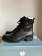 DUREA nieuwpaar zwart leren enkellaarsjes wijdte K mt 8.5, Durea, Verzenden, Zwart, Lage of Enkellaarzen