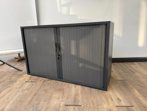 Antracieten roldeurkast 71x120x43, Huis en Inrichting, Kasten | Secretaires, Gebruikt, Ophalen