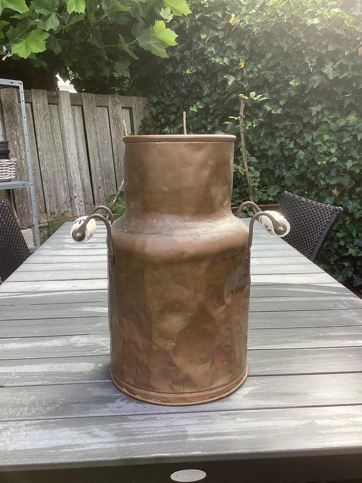 Siermelkbus met delftsblauwe handvatten, Tuin en Terras, Tuinwanddecoratie, Gebruikt, Ophalen of Verzenden