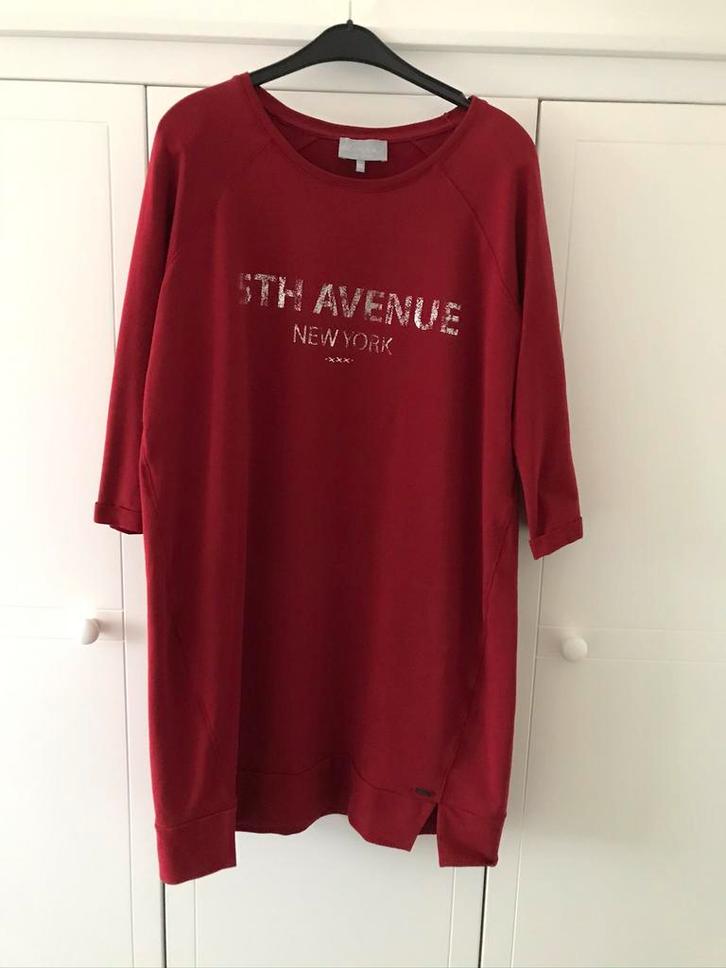 Dames sweat jurk / jurkje /tuniek rood Elvira mt XXL (46-48), Kleding | Dames, Jurken, Zo goed als nieuw, Maat 46/48 (XL) of groter