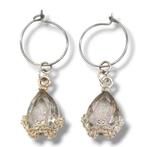 Luclo Arts Creolen met Grijze Kristal Hanger, Overige materialen, Hangers, Nieuw, Ophalen of Verzenden