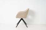 Luxe eetkamerstoelen beige grof geweven stof, Overige kleuren, Nieuw, Ophalen of Verzenden, Metaal