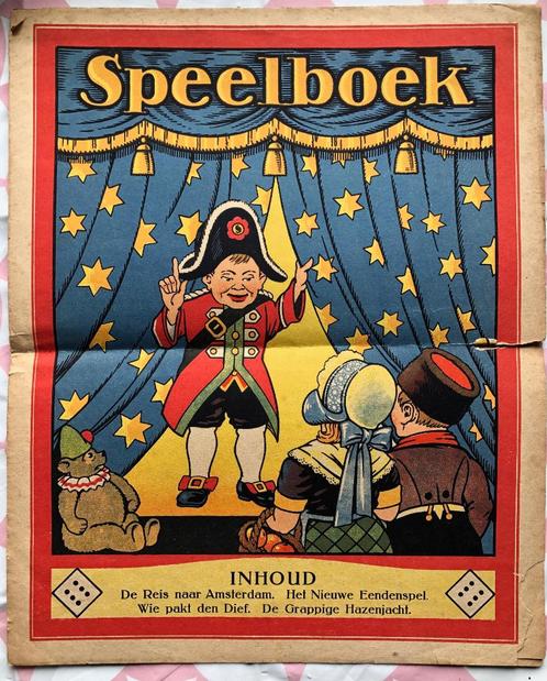 Antiek Speelboek jaren 1930-40; vier spellen, Antiek en Kunst, Antiek | Speelgoed, Ophalen of Verzenden