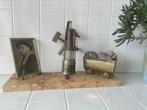 Antiek mijnwerkers altaartje met foto mijnwerkerlamp en kar, Antiek en Kunst, Ophalen