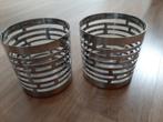 Set van 2 IKEA waxinelichthouders, Ophalen, Zo goed als nieuw, Metaal, Grijs