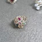 Sint - Zilver retro ring agaat jade onyx hematiet mt 17, 18 tot 19, Ophalen of Verzenden, Zo goed als nieuw, Dame