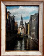 Stadsgezicht Amsterdam, Antiek en Kunst, Kunst | Schilderijen | Klassiek, Ophalen of Verzenden