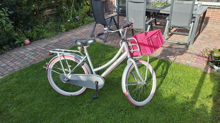 24 inch U4 Cortina zilver roze transportfiets, Fietsen en Brommers, Fietsen | Meisjes, Gebruikt, 24 inch, Versnellingen, Ophalen of Verzenden