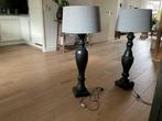 Gratis 2 tafellampen, balluster lampen donkerbruin, Ophalen, Zo goed als nieuw, Hout, 75 cm of meer