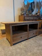 Tv meubel hout, Ophalen, 100 tot 150 cm, Teakhout, Zo goed als nieuw
