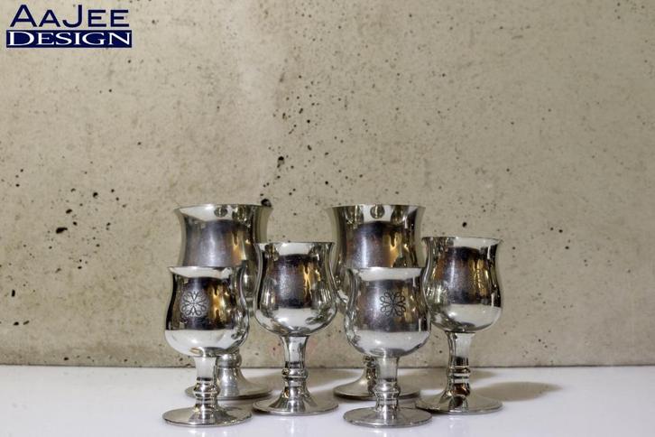 6 Daalderop Holland - Tinnen Bekers - 3 Sets van 2 Maten, Antiek en Kunst, Antiek | Tin, Ophalen of Verzenden