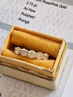 14 krt rosegouden ring met natuurlijke diamanten., Verzenden, Zo goed als nieuw, 17 tot 18, Dame