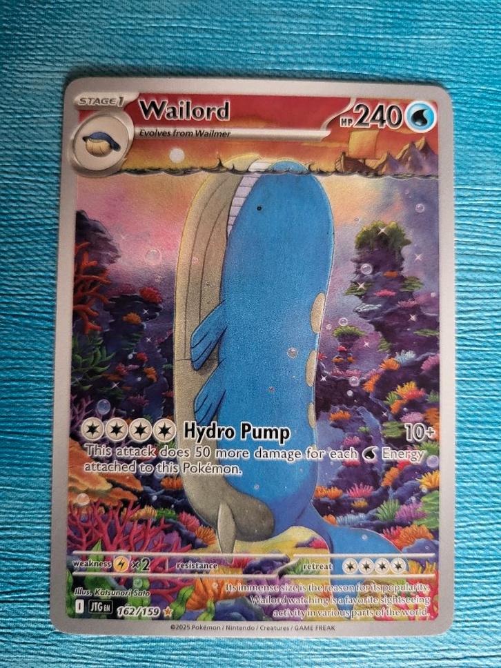 Wailord JTG 162, Hobby en Vrije tijd, Verzamelkaartspellen | Pokémon, Zo goed als nieuw, Losse kaart, Foil, Ophalen of Verzenden
