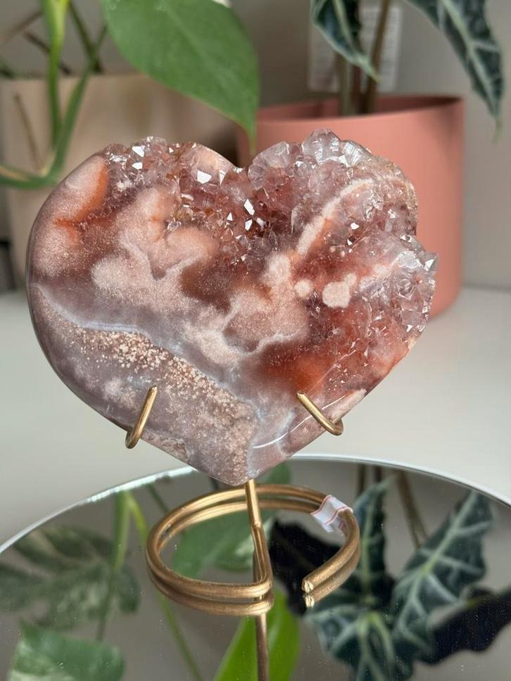 Roze amethist harten, Verzamelen, Mineralen en Fossielen, Mineraal, Verzenden