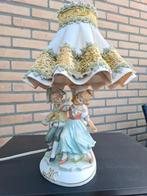 Vintage Porseleinen Tafellamp met Figuren, Antiek en Kunst, Ophalen