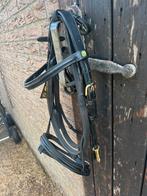 Zwart hoofdstel LJ leathers, gouden gespen en teugels., Dieren en Toebehoren, Ophalen of Verzenden, Nieuw, Springen